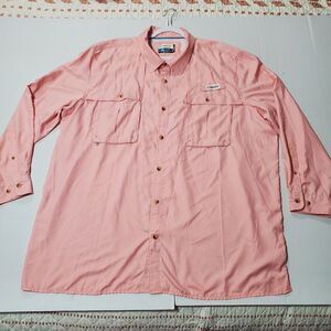 Magellan Outdoors Fish Gear  Plaid Shirt Long Sleeve Orange Color‎  Size 3XL